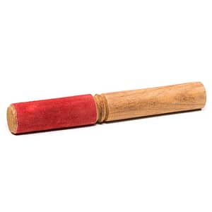Batacchio per campane in legno e camoscio rosso 19 cm