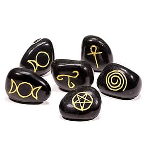 Simboli Wicca Agata Nera Set 6 pietre