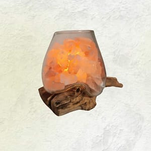 Lampada di Sale UNICA in vetro e legno mod.S